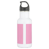 Zwart-wit Fancy Monogram Roze Waterfles (Achterkant)