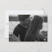 Zwart-wit Fancy Script Wedding RSVP | Foto Kaartje (Achterkant)