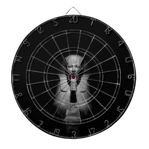 Zwart-wit farao koning dartbord