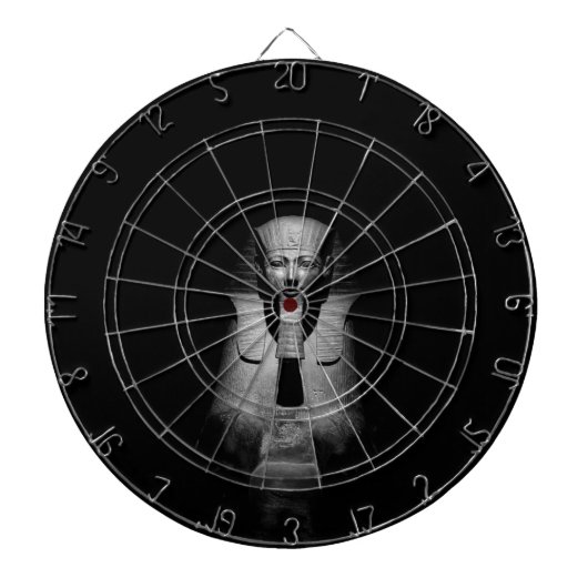 Zwart-wit farao koning dartbord (Voorkant)