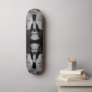 Zwart-wit farao koning skateboard