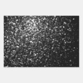 Zwart-wit faux glitter schittert inpakpapier vel (Voorkant)