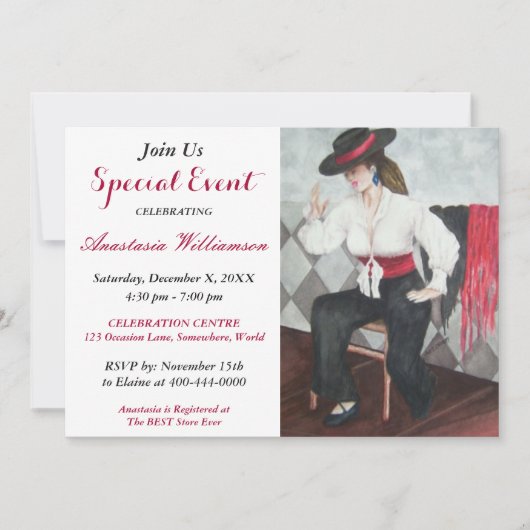 ZWART-WIT FEest UITNODIGING (Voorkant)