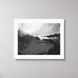 Zwart-wit fictief schilderij canvas afdruk