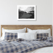 Zwart-wit fictief schilderij canvas afdruk (Insitu (Slaapkamer))