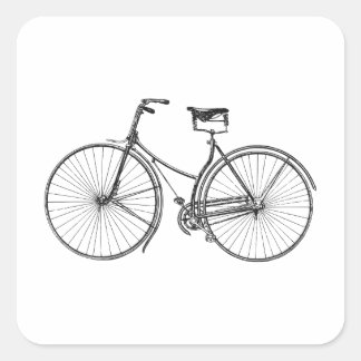 Zwart-wit fiets illustratie sticker
