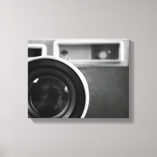 Zwart-wit  filmcamera offset 11x14 canvas afdruk