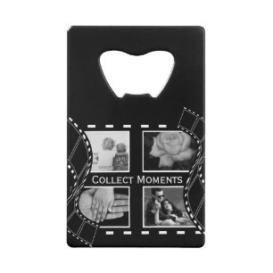 Zwart-Wit Filmrol Custom Foto Kredietkaart Flessenopener
