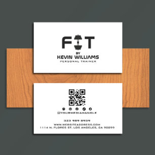 Zwart-wit fitness trainer visitekaartje