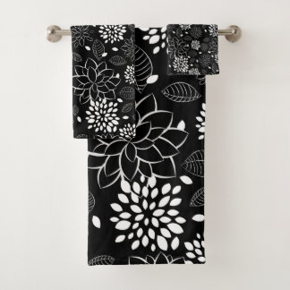 Zwart-wit flessenpatroon bad handdoek