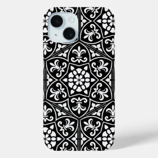 Zwart-wit fleur de lis bloemmotief