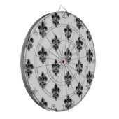 Zwart-wit Fleur De Lis Dartbord (Voorkant Links)