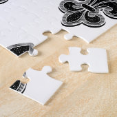 Zwart-wit Fleur De Lis Legpuzzel (Zijkant)
