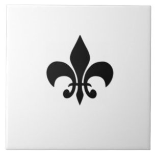 Zwart-wit Fleur de Lis Tegel Tegeltje