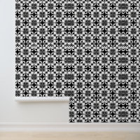 Zwart-wit Floral Geometric Pattern