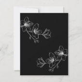 Zwart-wit Floral Line Art Enclosure Kaart (Achterkant)