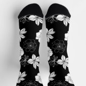 Zwart-wit Floral Patroon Sokken (Top)