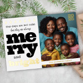 Zwart-wit Folie Funny Merry and Bright Folie Uitnodiging