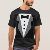 Zwart Wit Formal Tuxedo T-shirt (Voorkant)