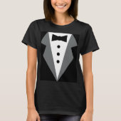 Zwart Wit Formal Tuxedo T-shirt (Voorkant)