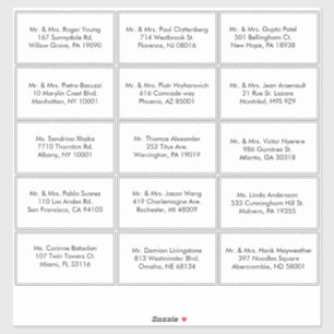 Zwart-wit Formeel gastadreslabel Sticker