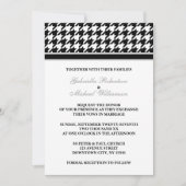 Zwart Wit Formele Houndstooth bruiloft uitnodiging (Voorkant)