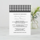 Zwart Wit Formele Houndstooth bruiloft uitnodiging (Staand voorkant)
