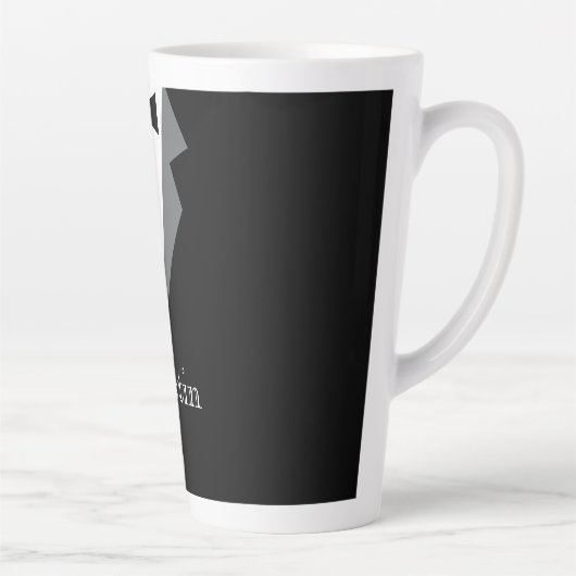 Zwart Wit Formele Tuxedo Gepersonaliseerd Latte Mok (Rechts)