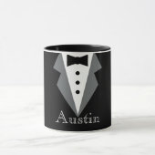 Zwart Wit Formele Tuxedo Gepersonaliseerd Mok (Midden)