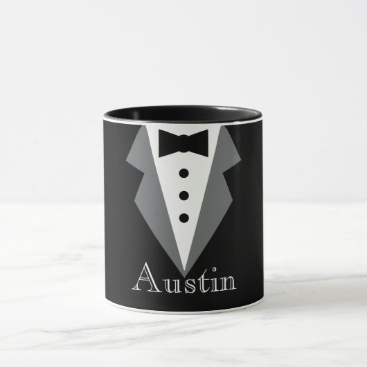 Zwart Wit Formele Tuxedo Gepersonaliseerd Mok (Midden)