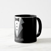 Zwart Wit Formele Tuxedo Gepersonaliseerd Mok (Voorkant rechts)