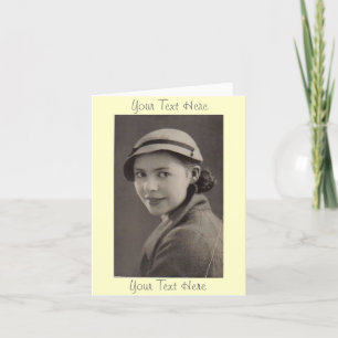 zwart-wit foto 1930's Lady Portret Kaart