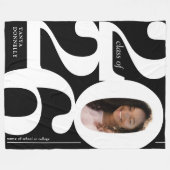 Zwart Wit Foto 2025 Afstuderen Fleece Deken (Voorkant (Horizontaal))