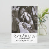 Zwart-wit foto afstuderen Arch aankondiging (Staand voorkant)