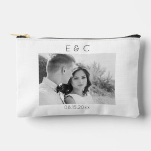 Zwart-wit foto bruiloft accessoire pouch etui