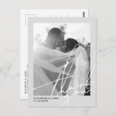 Zwart-wit foto bruiloft Dank u Briefkaart (Voorkant / Achterkant)