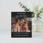 Zwart wit foto bruiloft opslaan van de datum kaart (Staand voorkant)