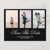 Zwart Wit Foto Bruiloft Save The Date Feestdagenkaart (Voorkant)