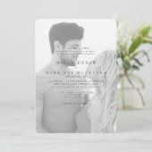 Zwart-wit foto bruiloft uitnodiging (Staand voorkant)