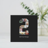 Zwart-wit foto-collage nummer 2 aankondiging (Staand voorkant)