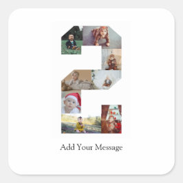 Zwart-wit foto-collage nummer 2 vierkante sticker