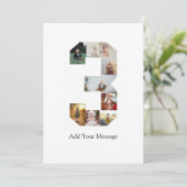 Zwart-wit foto-collage nummer 3 bedankkaart (Staand voorkant)