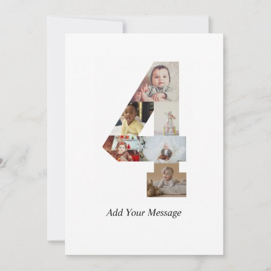 Zwart-wit foto-collage nummer 4 aankondiging (Voorkant)