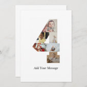 Zwart-wit foto-collage nummer 4 aankondiging (Voorkant / Achterkant)