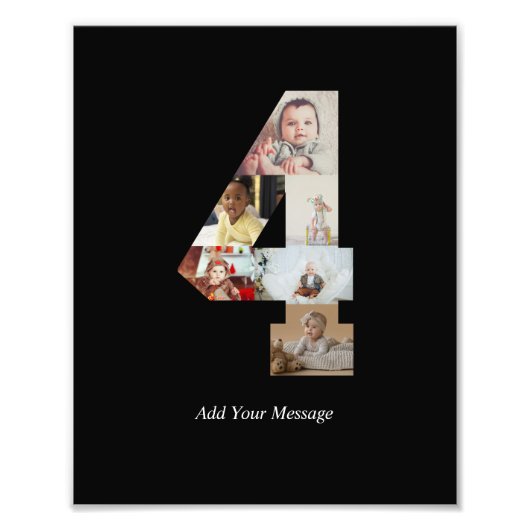 Zwart-wit foto-collage nummer 4 foto afdruk (Voorkant)