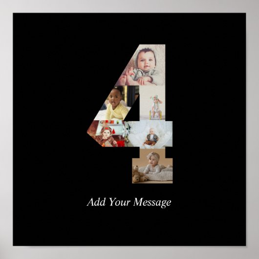 Zwart-wit foto-collage nummer 4 poster (Voorkant)