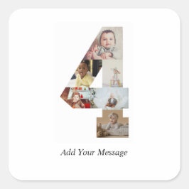 Zwart-wit foto-collage nummer 4 vierkante sticker