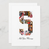 Zwart-wit foto-collage nummer 5 aankondiging (Voorkant / Achterkant)