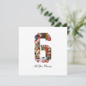 Zwart-wit foto-collage nummer 6 aankondiging (Staand voorkant)