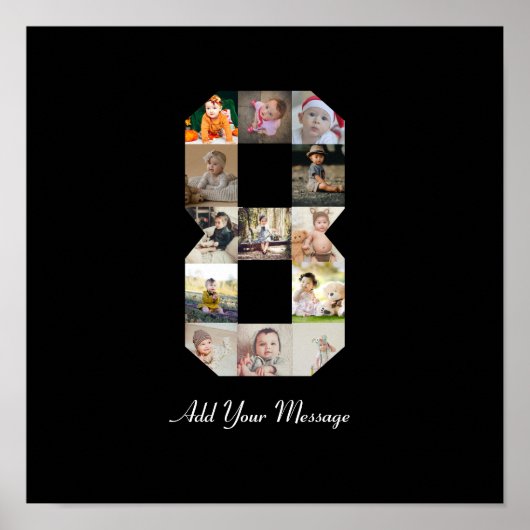 Zwart-wit foto-collage nummer 8 poster (Voorkant)